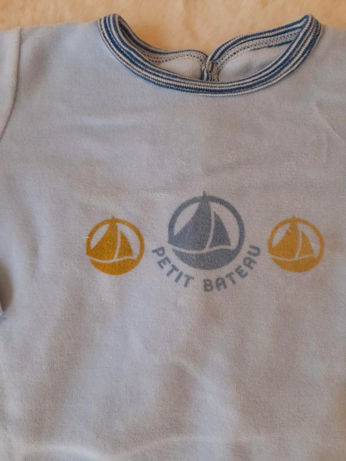 Pyjama grenouillère velours garçon 12 mois Petit Bateau - photo numéro 2