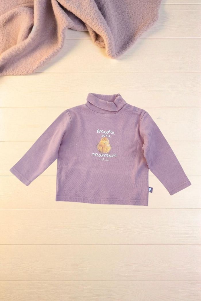 Pull bébé Cadet Rousselle – vintage – mauve – 12 mois - photo numéro 2