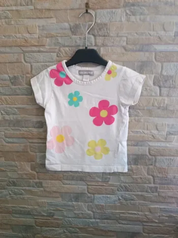 T-shirt blanc à fleurs Orchestra 2A
