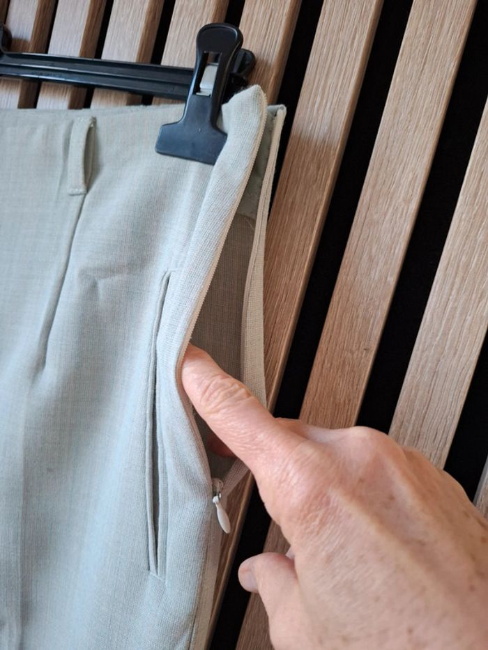 Pantalon beige coton lin Pantashop T 44 - photo numéro 6