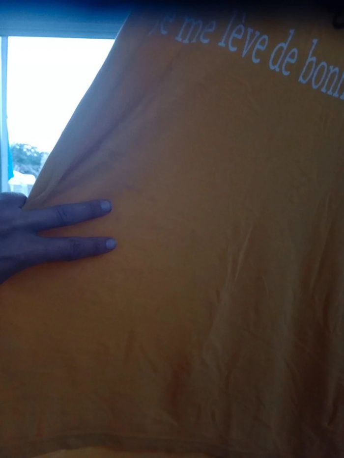 Chemise de nuit type long t-shirt femme L moutarde c64 - photo numéro 9