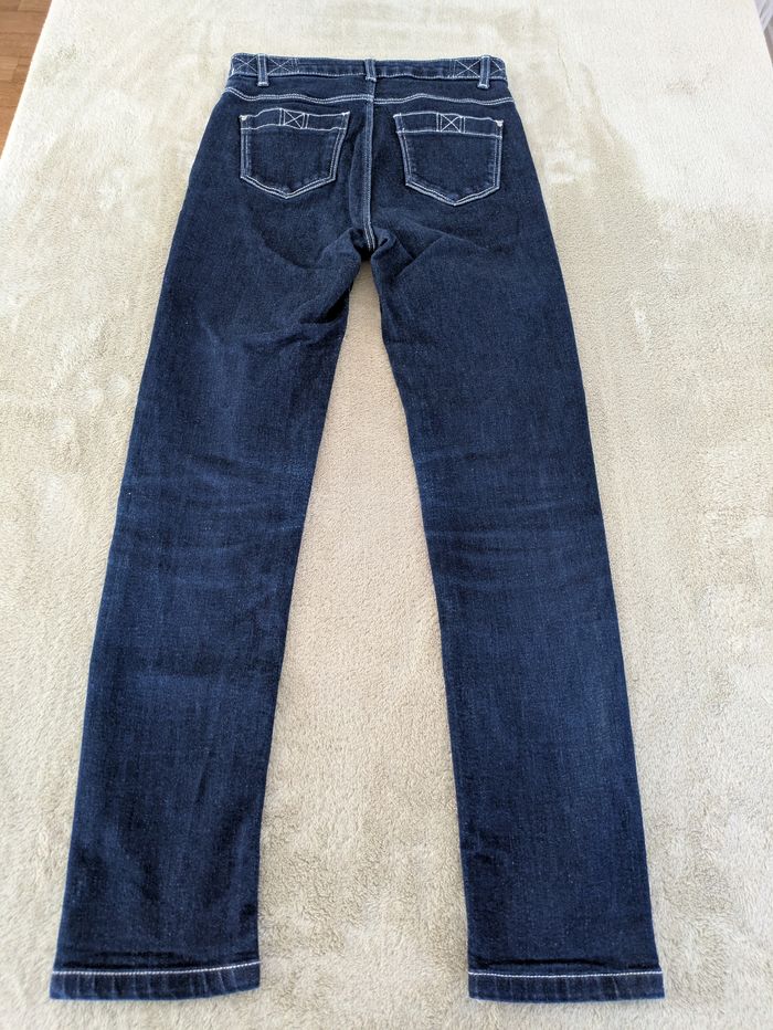 Jean Bleu Foncé Surpiqûres Blanches - Taille 36 - photo numéro 4