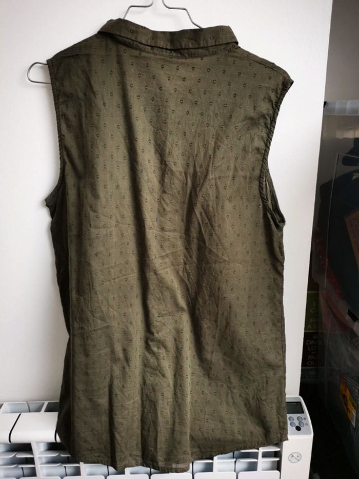 Chemise sans manches plumetis kaki kiabi L - photo numéro 2