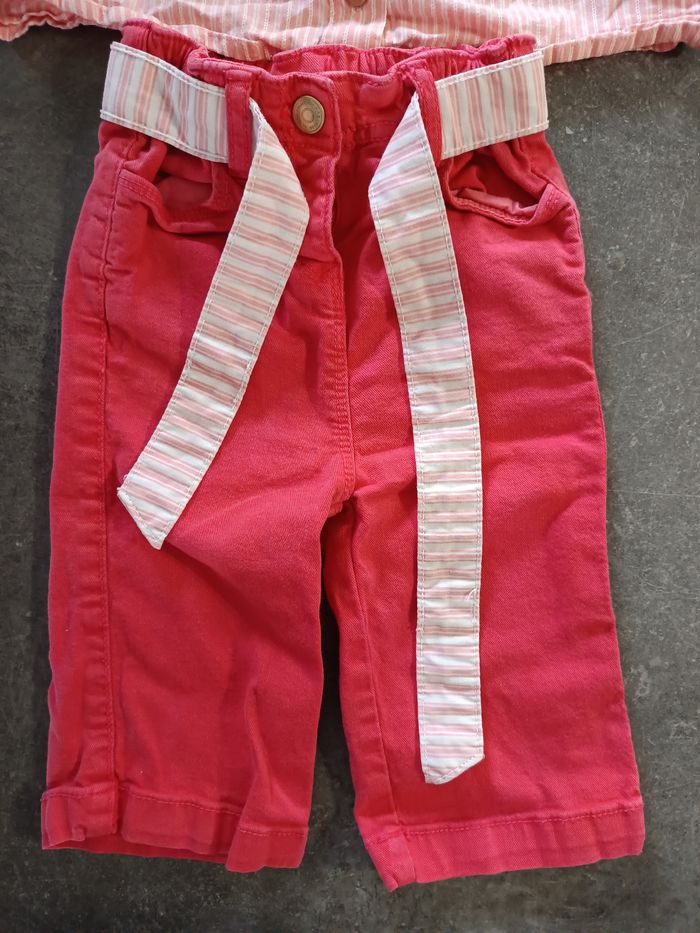 Ensemble chemisier + pantalon large 12 mois - photo numéro 2