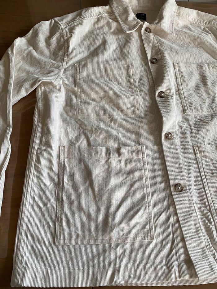 Veste Chemise Kiabi regular fit en velours côtelé blanc crème taille L - photo numéro 11
