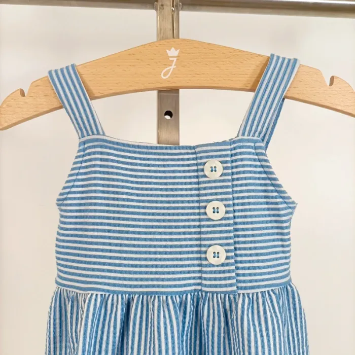 Robe rayée bleue et blanche – Bébé fille – 12 mois A636 - photo numéro 2