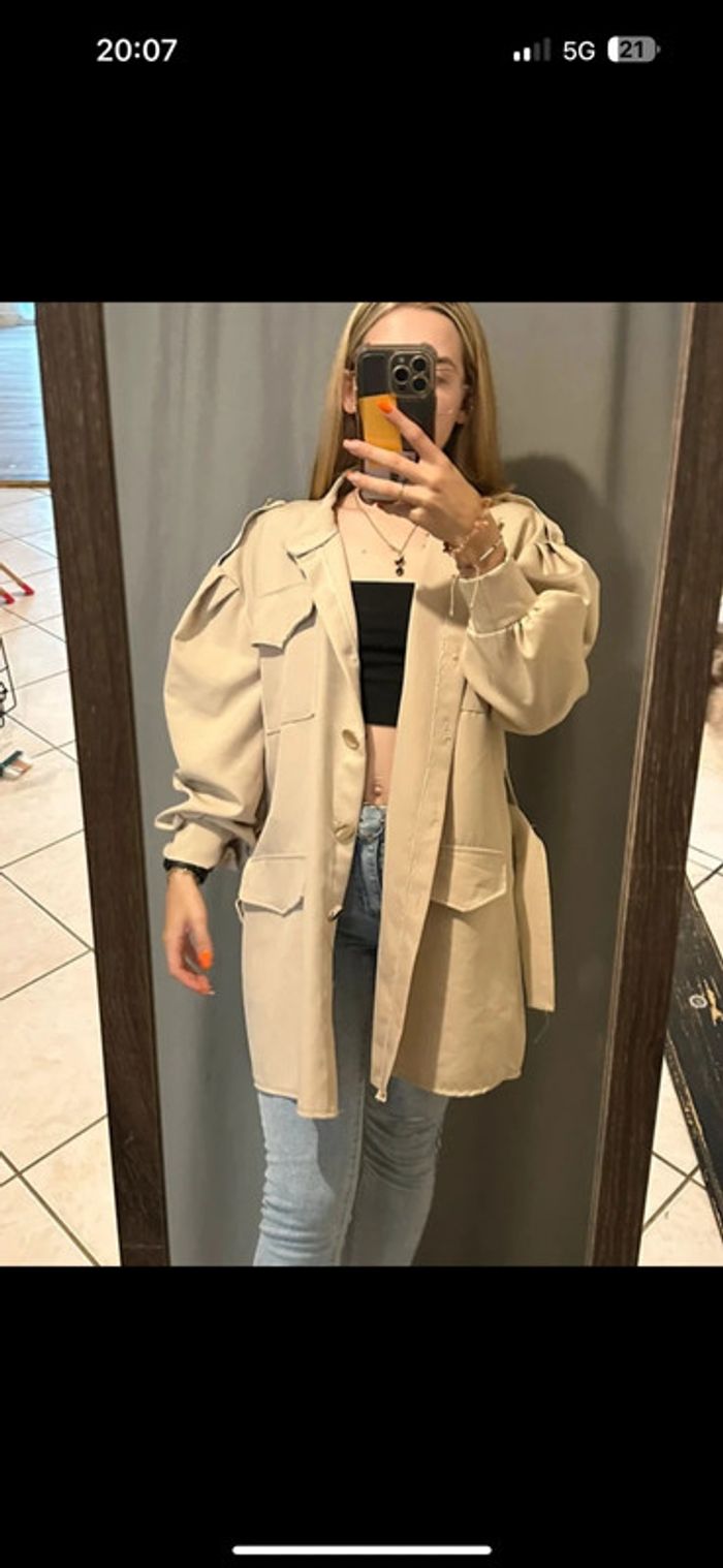 Trench long crème