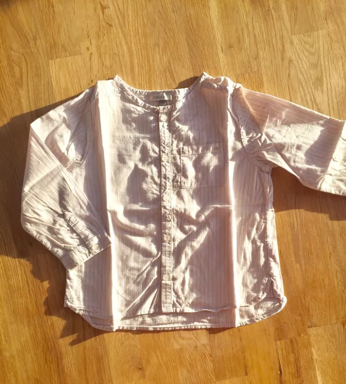 Lot petite chemise beige et pantalon rayé 23 mois - photo numéro 2