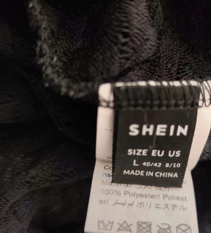 Blouse noire ajourée L/40 - Nouette dos & taille entrelacée Shein - photo numéro 8