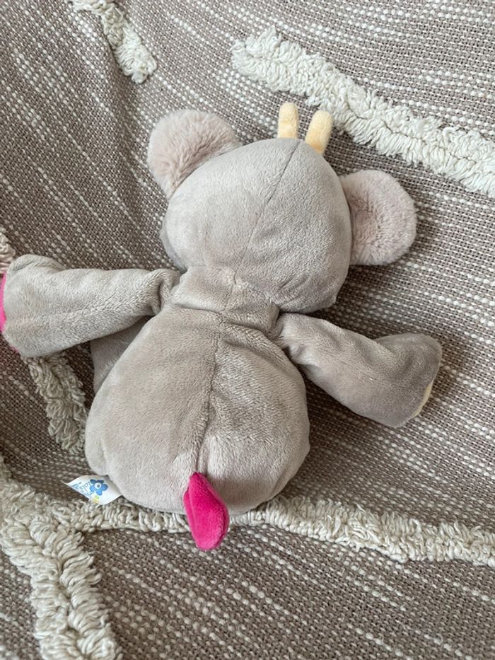 Peluche doudou 21cm Arthur et Lola koala gris blanc rose et jaune parfait état - photo numéro 3