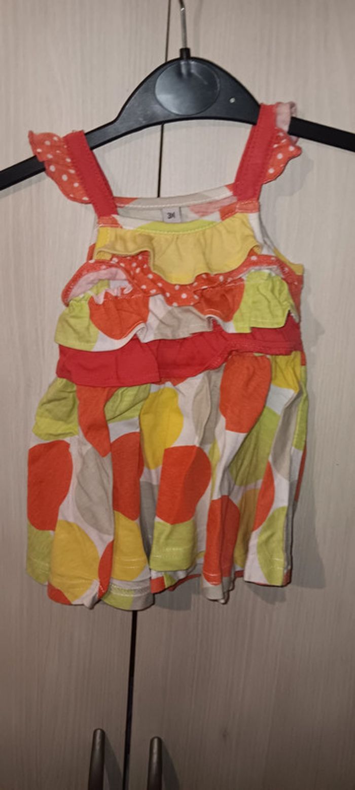 Robe d'été bébé fille - 3 mois - Motifs pois colorés