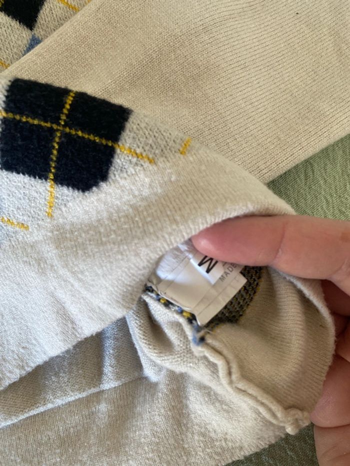 Pull à carreaux court taille M - photo numéro 4