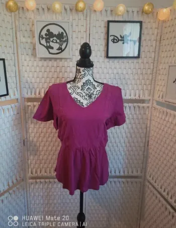 💕joli top fuchsia femme TL/ 40 darjeeling 💕