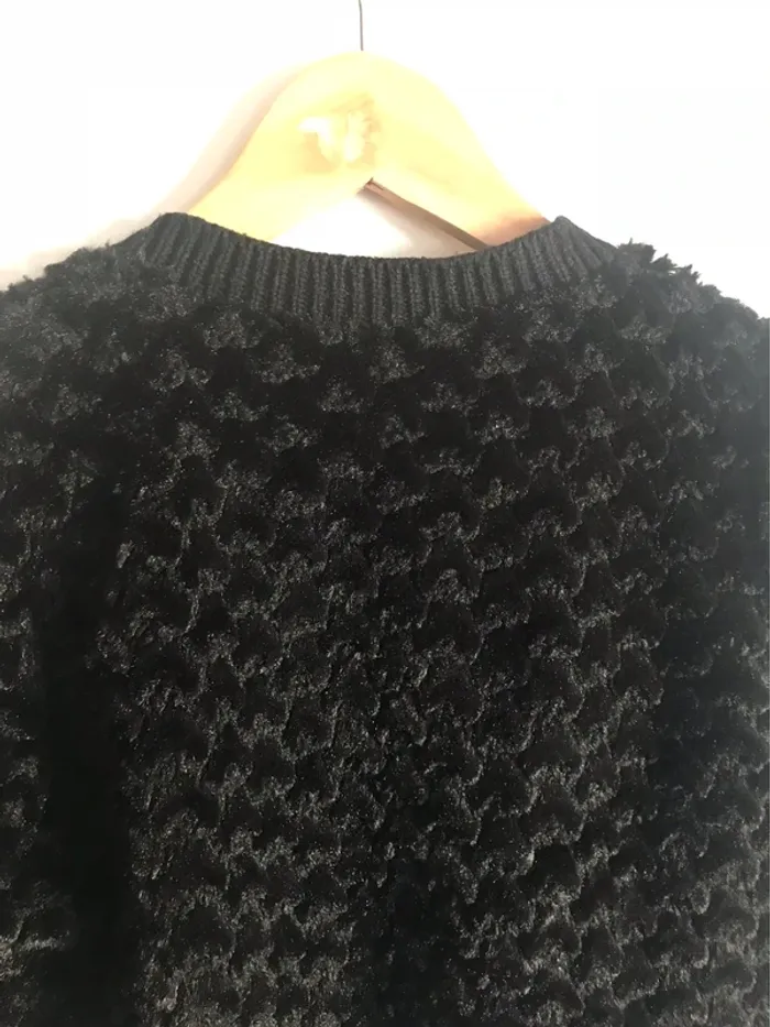 Veste en fausse fourrure noire et brillante 12 ans - photo numéro 7
