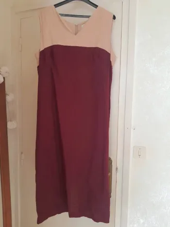 Robe lin bicolore 46