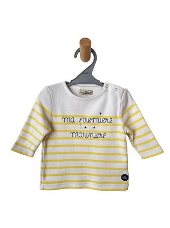 Marinière jaune et blanche - Armor Baby 6 mois