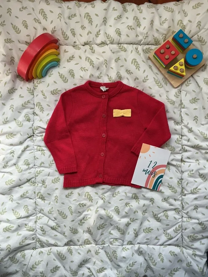 gilet rose noeud poitrine la boite à malice 12 mois