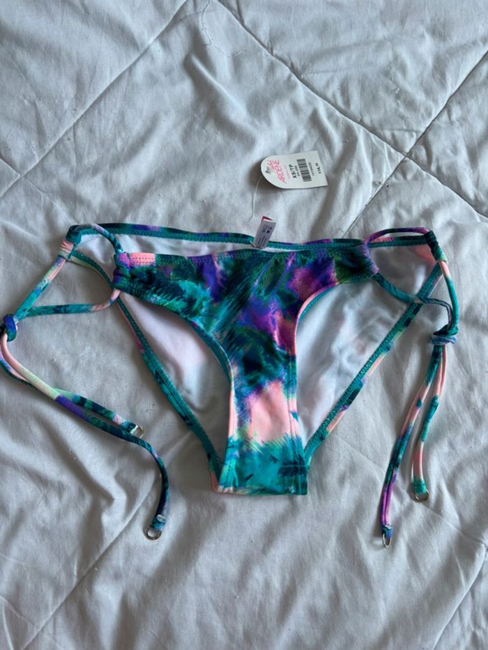 Bas de maillot de bain bikini multicolore motif feuillage Ardene taille XS/34 neuf