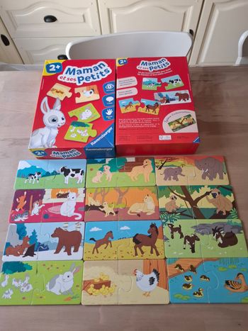 Puzzle bébé 2+ Maman animaux et ses bébés
