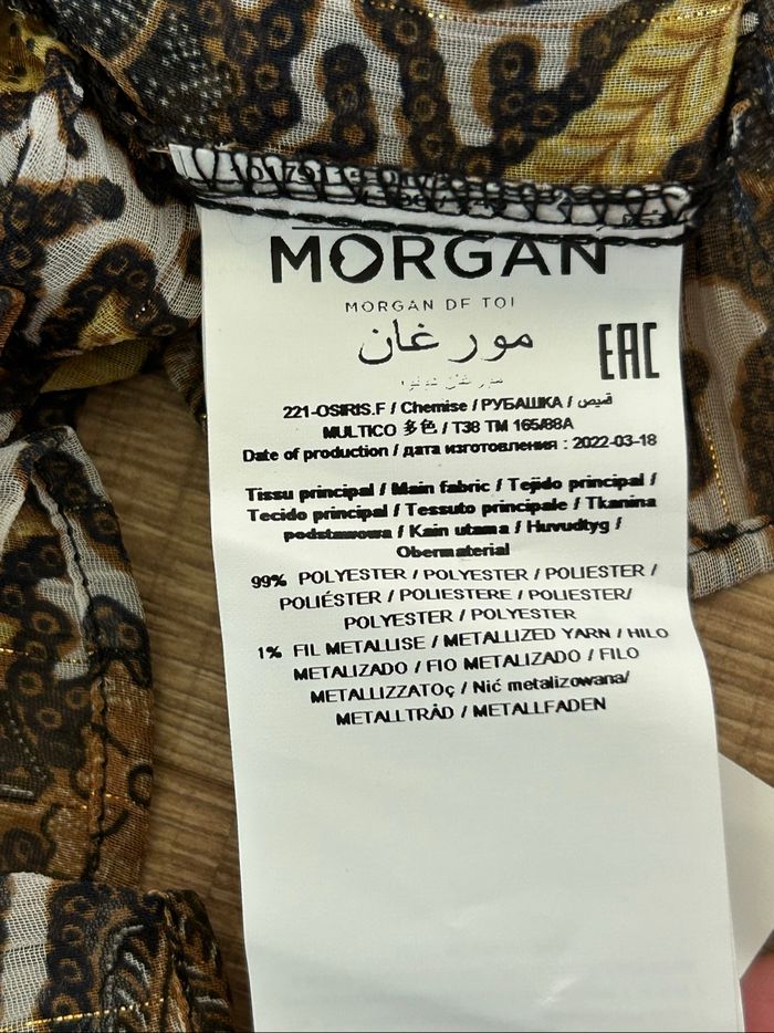 Blouse imprimée transparente neuve sans manches Morgan taille 38 (valeur 45€) - photo numéro 10