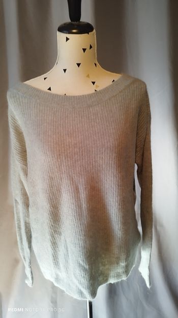 Pull col bateau gris perle