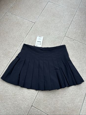 Jupe plissée bleu marine femme Zara