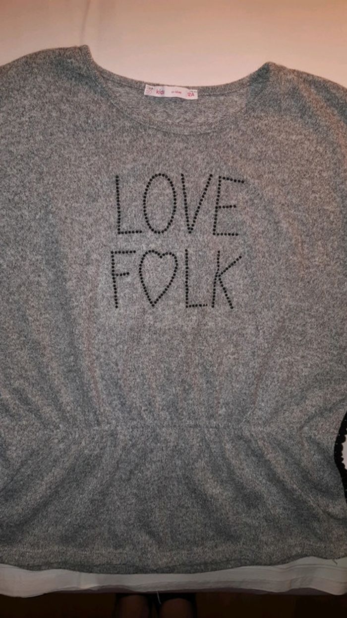 T-shirt gris Gémo pour fille en taille 12 ans. - photo numéro 4