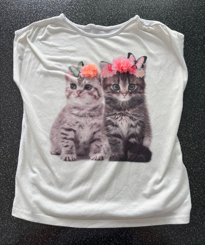 H&M - t-shirt chat fille 6-8ans