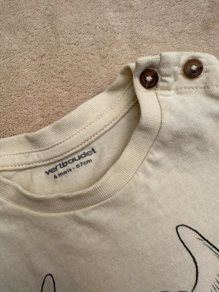 Tee-shirts à manches longues • vertbaudet • taille 6 mois - photo numéro 3