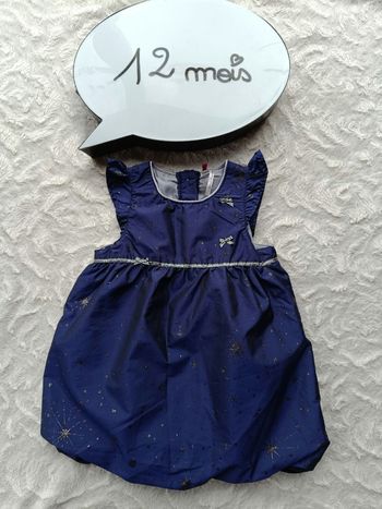 Robe de fête style boule anniversaire mariage Noël Fille 12 mois étoile Orchestra Pomme Framboise