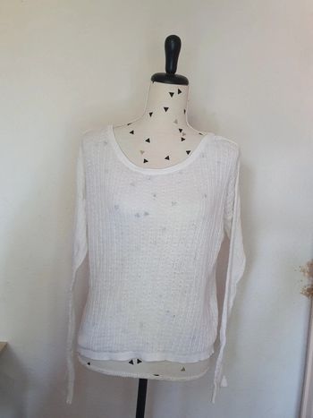 Pull ajouré blanc 12 ans kiabi