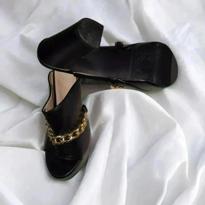 Mules à talon compenser noir🌹 38🌹 - photo numéro 3