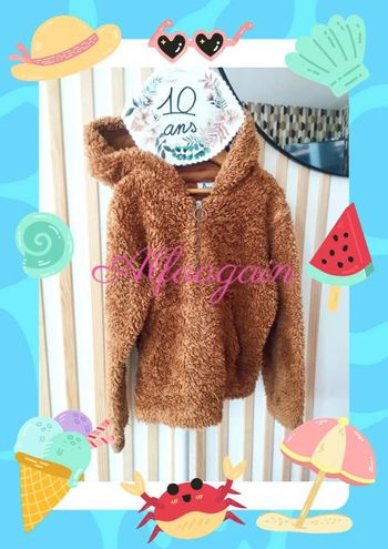 Pull teddy blue queen 10ans marron
