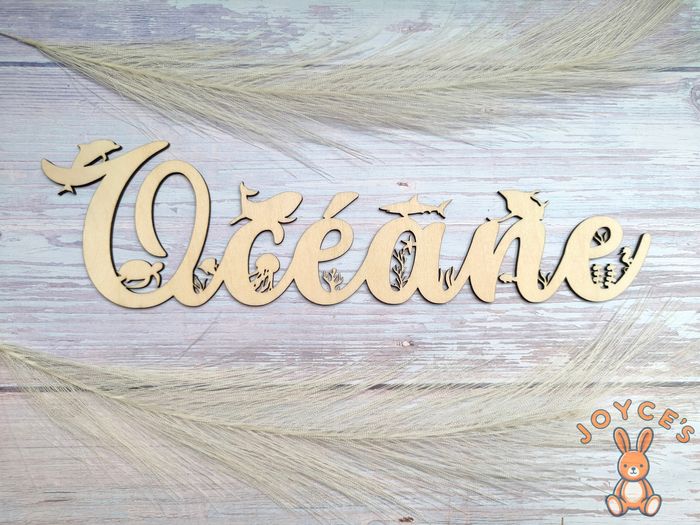Décoration de porte Prénom personnalisé theme Océan Mer 🐋🐬🐟🪸 - photo numéro 2