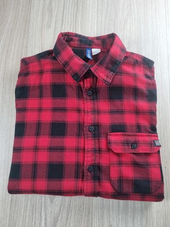 Chemise à carreaux rouge Homme H&M Taille M