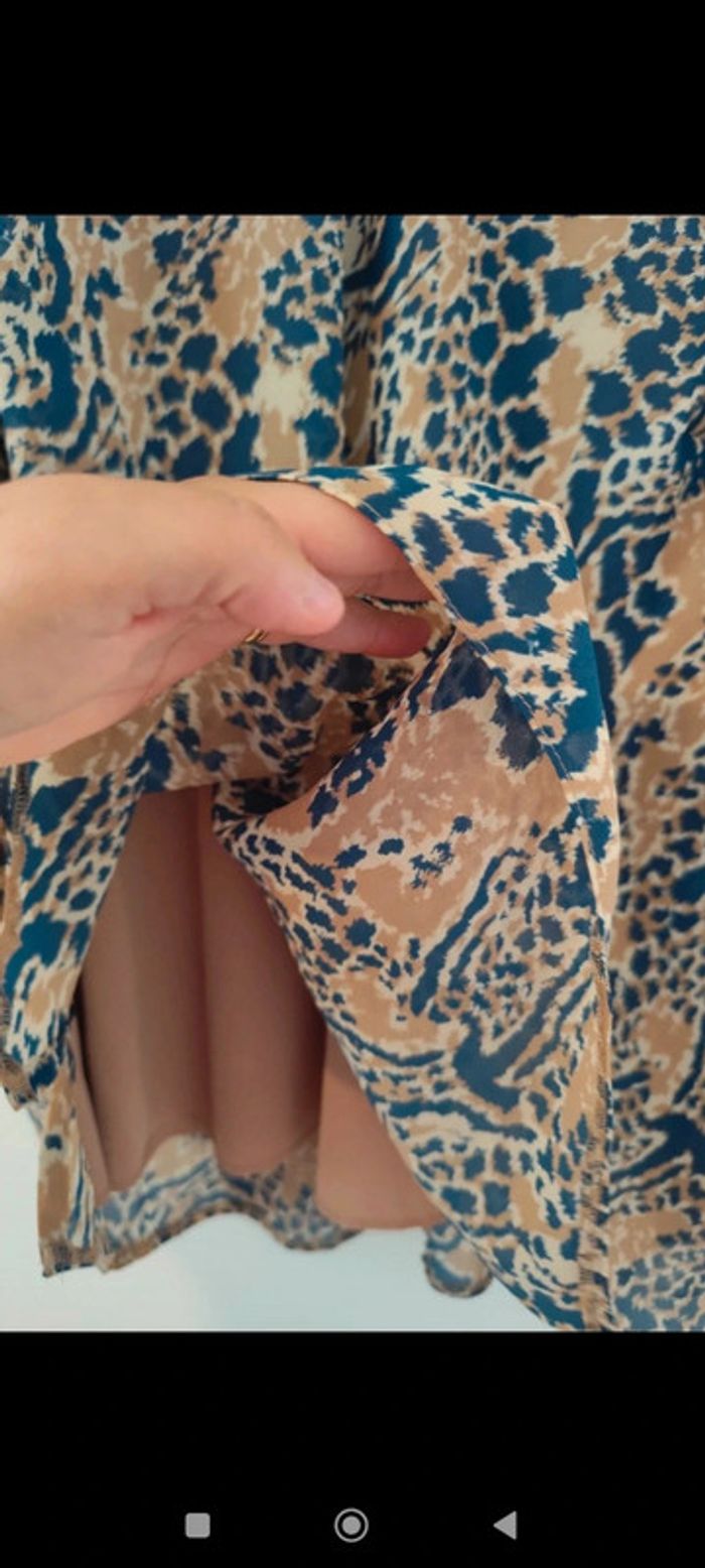 Blouse à motifs imprimés beige et bleu taille 50 Daxon - photo numéro 5