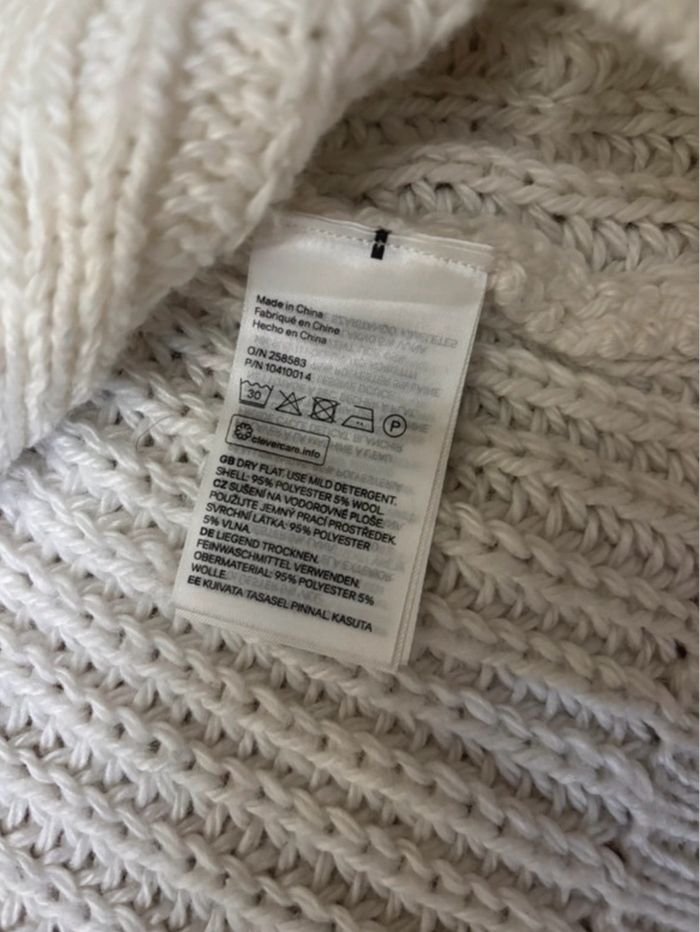Pull à mailles torsadées blanc cassé H&M – Taille M - photo numéro 9