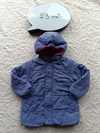 Manteau blouson doudoune avec capuche Fille 23 mois P'tit bisou
