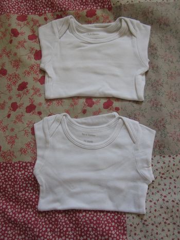 Body manches longues blanc 12 mois