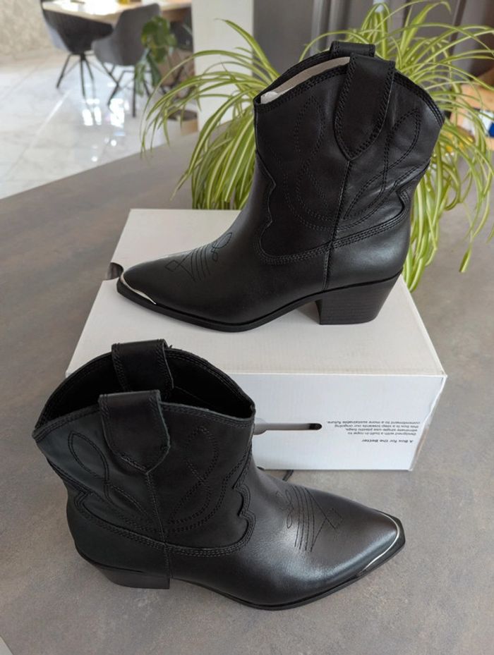 Santiags noires Aldo – Taille 37 – Neuves avec étiquette - photo numéro 3