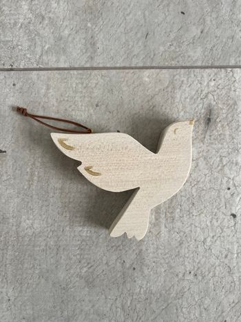 Oiseau en bois à suspendre