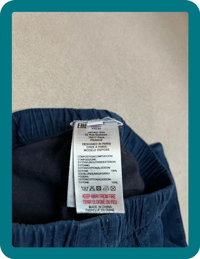 Pantalon velours fines côtes 12 mois - Jacadi - photo numéro 6