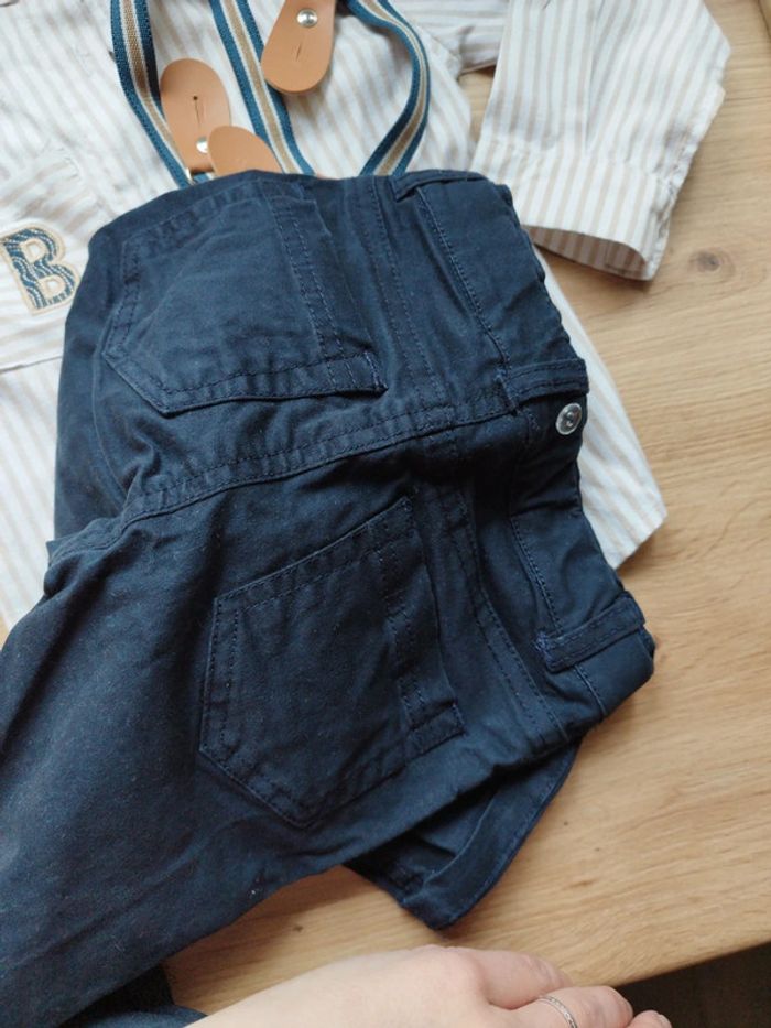 Ensemble henopilote bébé 24 mois bretelles chemise pantalon très bon état - photo numéro 5