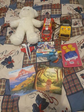 🌸Lots 1 peluches + jouet + livre