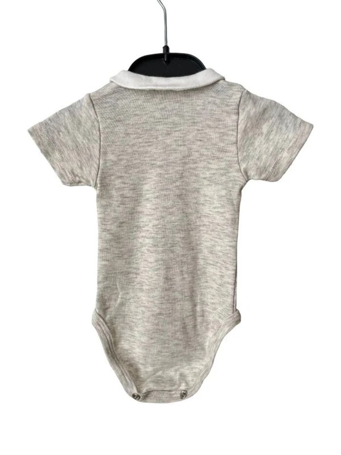 Body beige chiné à col blanc - Petit Bateau 1 mois (54cm) - photo numéro 5