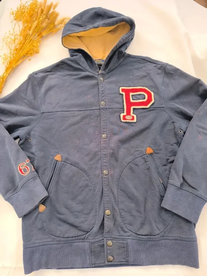 Sweat veste Ralph Lauren homme old school bon état taille XL - photo numéro 11