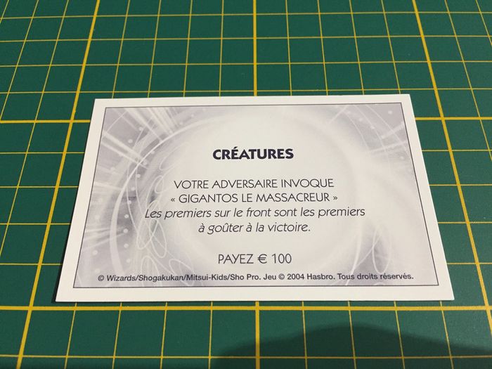Carte créatures Votre adversaire invoque Gigantos le massacreur Monopoly Duel Masters Hasbro #A64