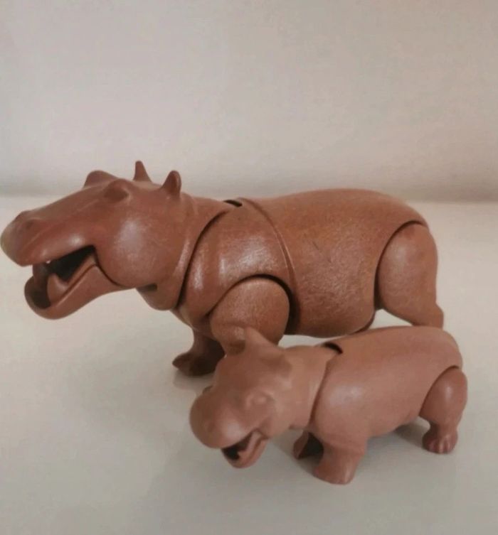 Playmobil lot animaux hippopotame et son bébé