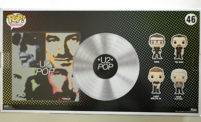 U2 Bono, The Edge, Larry Mullen Jr. et Adam Clayton + vinyle Figurine Pop N°46 format géante - photo numéro 2