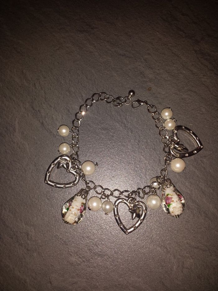 Bracelet avec Coeur, Perles, Diamants Camaieu. - photo numéro 3